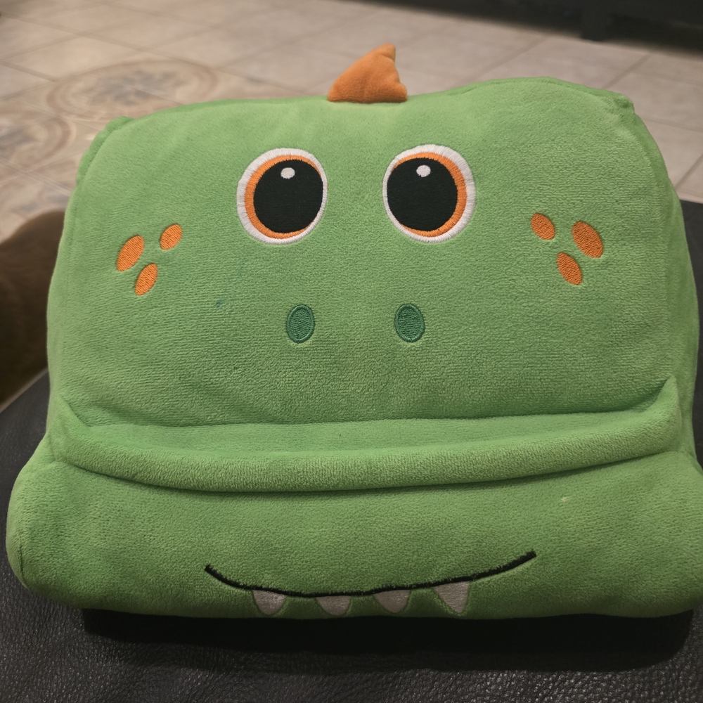Green Dinosaur Tablet Or Book Holder Plush